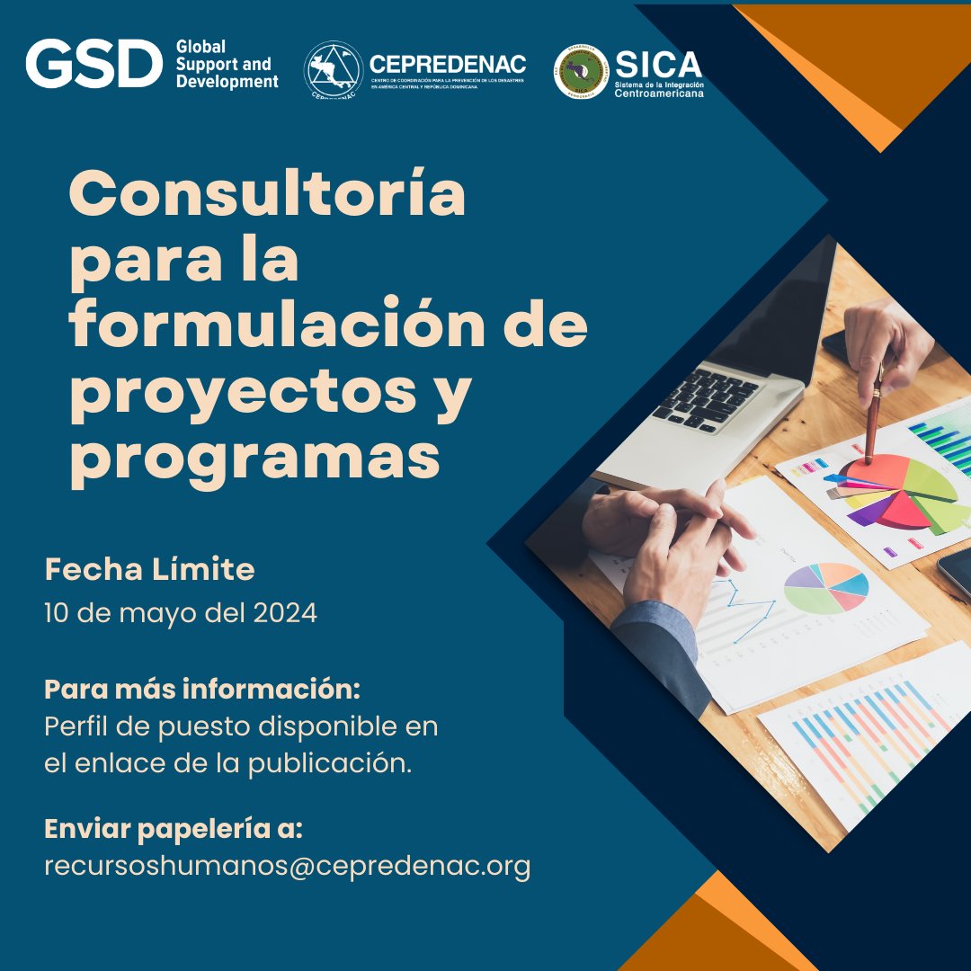 #Convocatoria 📢 | 'Consultoría para la formulación de proyectos y programas'

Términos de Referencia➡️ goo.su/ncNw4

🗓️Último día para aplicar viernes 10 de mayo de 2024
#OportunidadLaboral