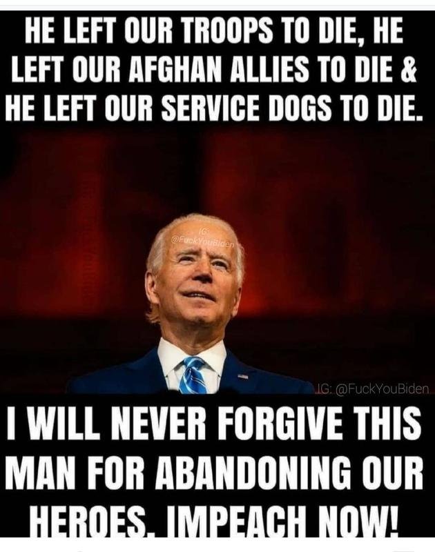 Biden has done so many downright criminal, despicable and disgraceful acts, not only does he need to be impeached, he should stand trial for Treason.