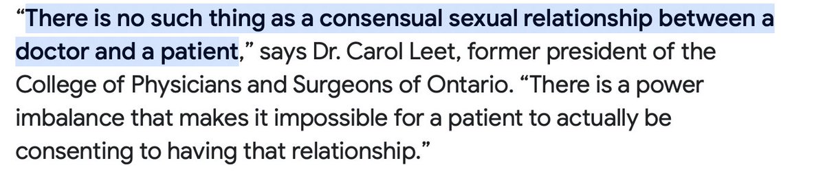 How can you reasonably argue power imbalance makes asking patient on a date inappropriate - and arguably non-consensual - but suggesting patient die is just friendly advice among pals.