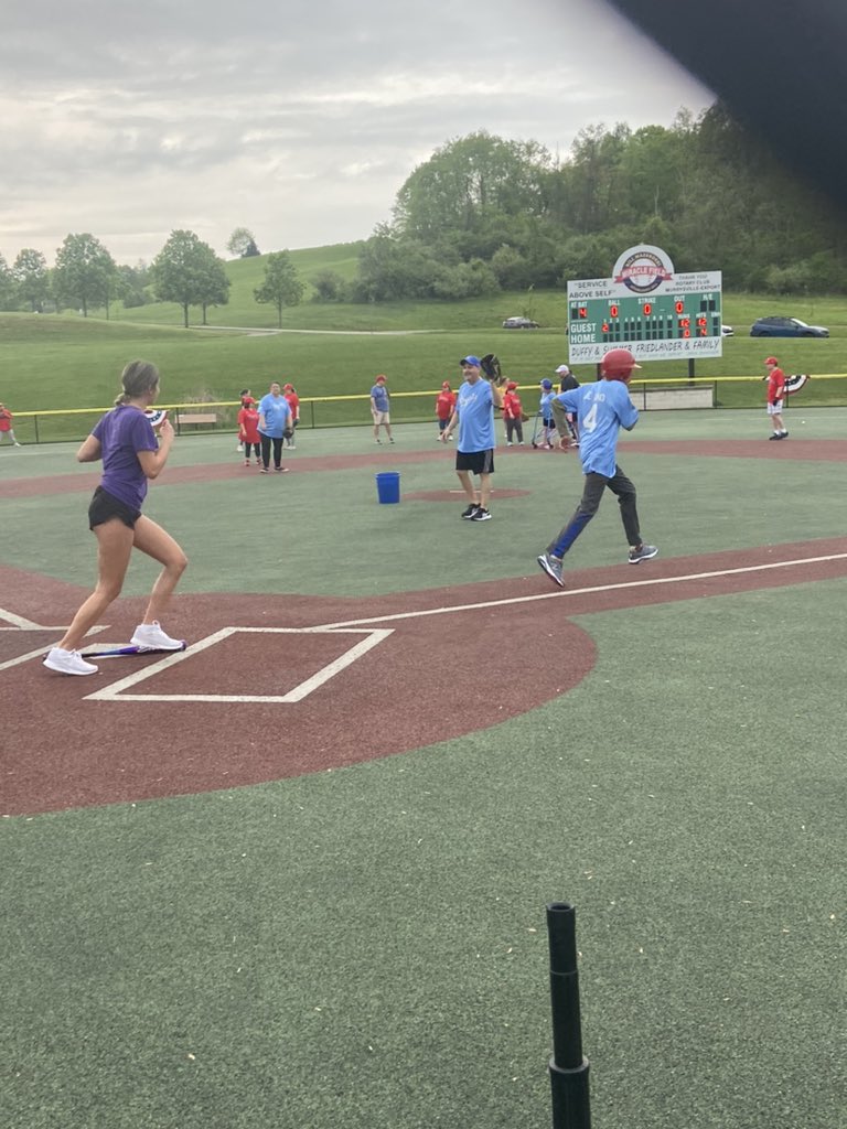 A great night for baseball and  volunteering at the Miracle League of Western PA!  Love watching our girls connect and helping these wonderful athletes! #mustangenergy #coummunityoutreach #miracleleague