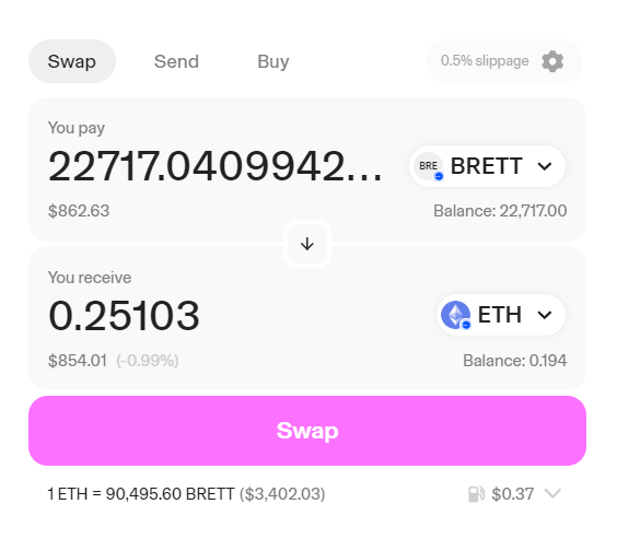 I claimed $BRETT worth of 850$ twitter.com/TeamBasedBrett…