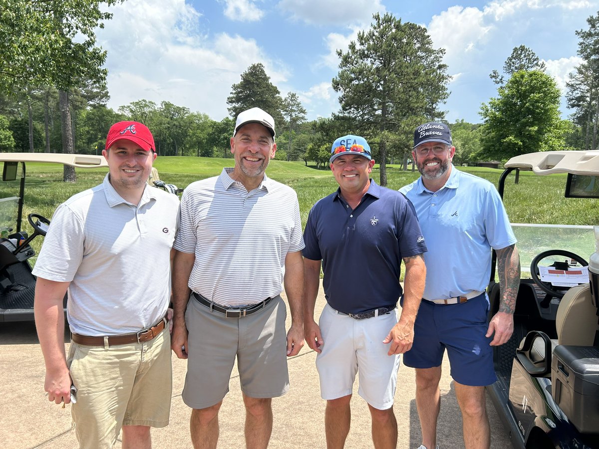 The @Braves Inaugural Foundation Golf T was epic! Played @atlantaathclub Highlands Course & shot -7/65. Putts did not fall. Fun playing w/@PeterMoylan & @SouthernExt99 executive Jason Allbritton & Ryan Cunningham. Smoltz hit a few shots for us! @680TheFan