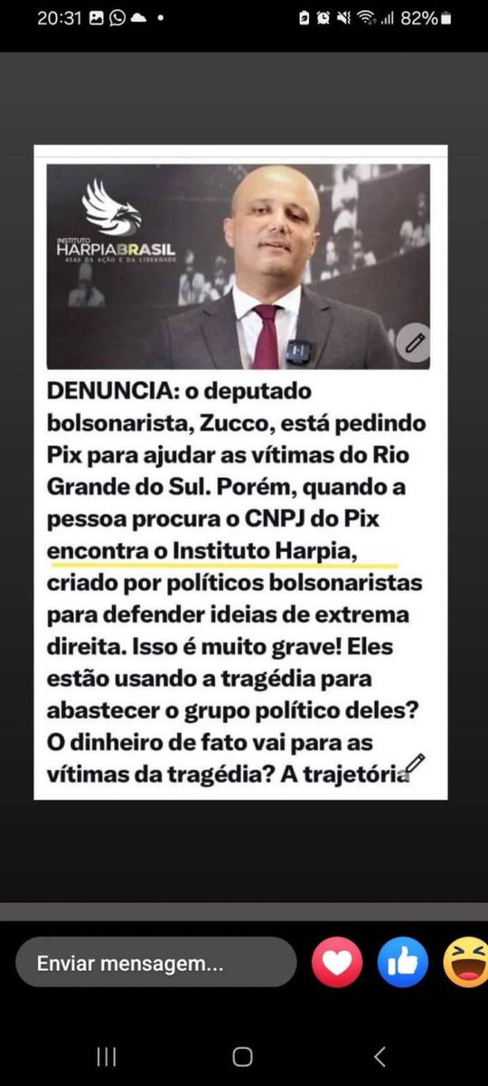 Atenção @policiafederal está turma que Jair Bolsonaro tirou do esgoto e enfiou na política precisa ser investigada e presa urgente. Olha o que esses Bolsonaristas vagabundos estão fazendo usando a tragédia do RS ...