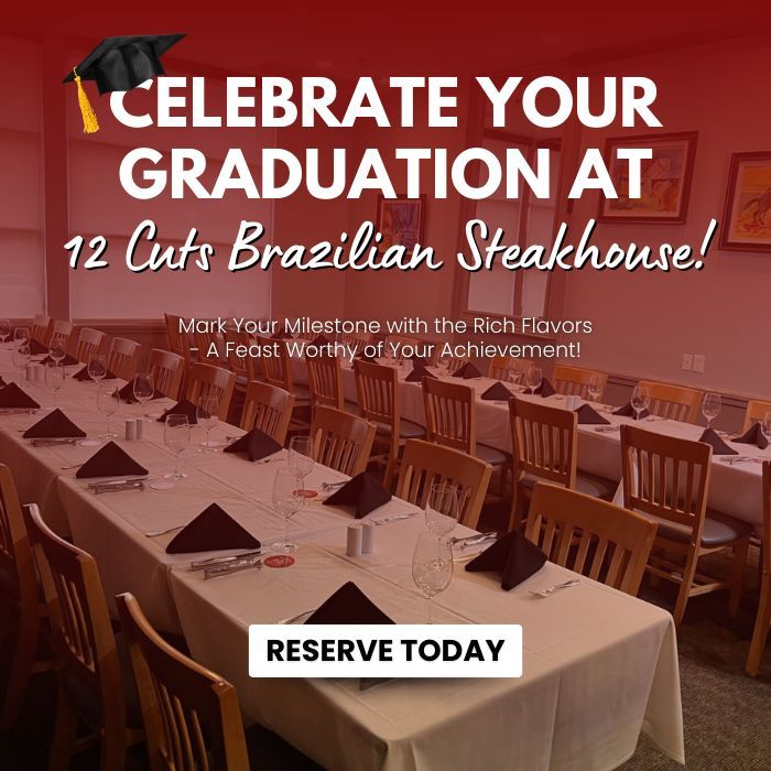 Hats off to the grads! What’s your victory meal? Spill the beans and plan your feast at 12 Cuts Brazilian steakhouse. Tag your grad gang and let's hear those grad bash plans! Reserve your table now! @localprofiletx #12CutsBrazilianSteakhouse #DallasFoodie #DFWFoodie