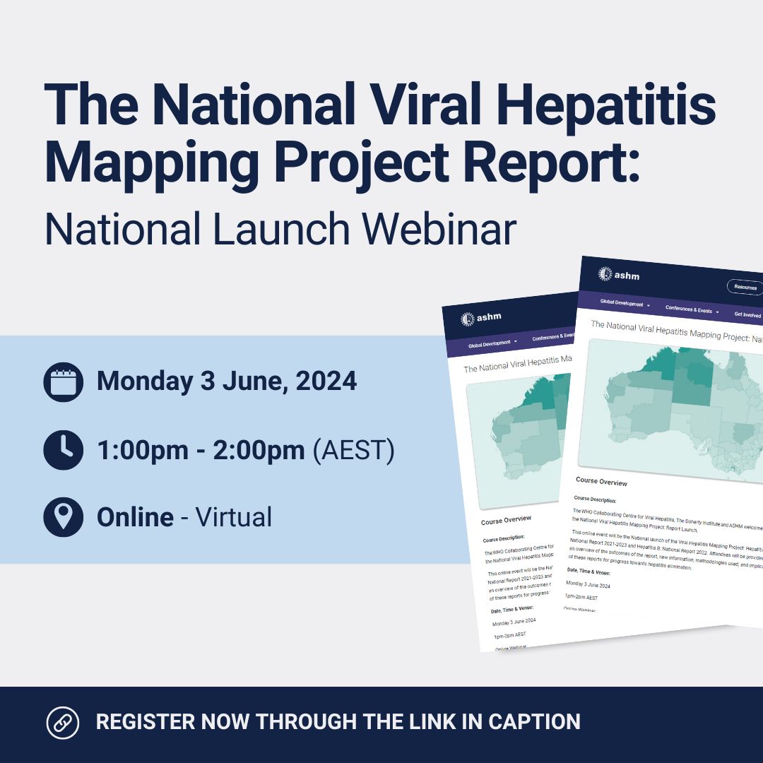 Join us for the launch of the 2024 National Viral Hepatitis Mapping Project Report on Monday 3 June, 1:00pm – 2:00pm (AEST). Secure your spot now at: buff.ly/4aN762X