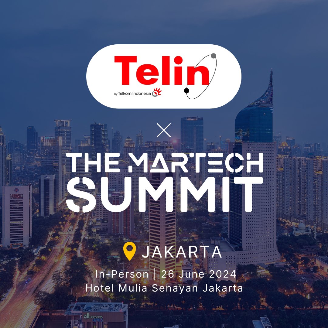 Welcome #Telin to join us as an exhibitor at The MarTech Summit Jakarta on 26 June at Hotel Mulia Senayan Jakarta🎉

🔗 Find out more & Register at: ow.ly/S9Tn50R97zJ

#TheMarTechSummit #JakartaSummit #MarTech #MarTechAsia #MarketingTechnology #DigitalMarketing