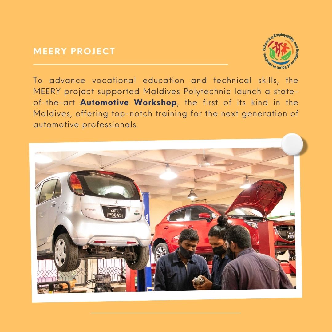 Maldives Polytechnic's state-of-the-art Automotive Workshop—empowering the next generation of automotive experts.