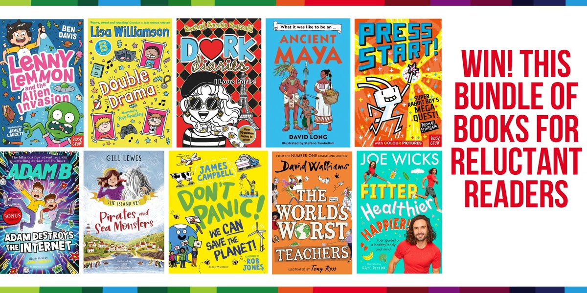 WIN this bumper bundle of books for a school of your choice - perfect to get reluctant readers excited about reading! Find out more about the books: bit.ly/3Lt8f4D To enter: RT, FLW & tell us if you have any tips to encourage reluctant readers? UK only Ends 12/05