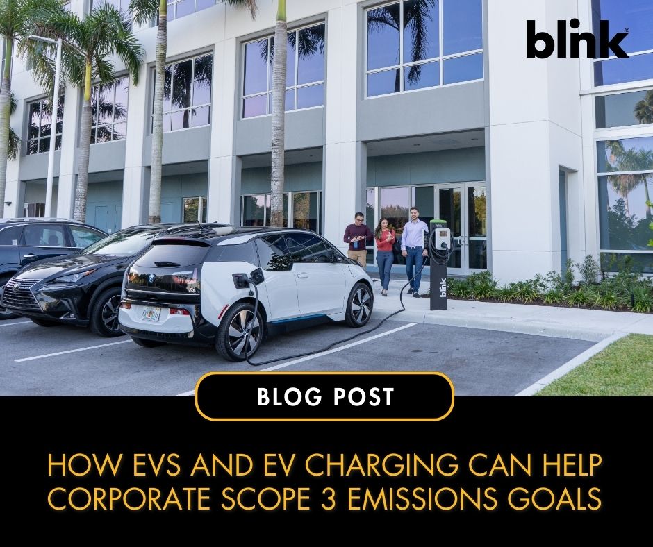 Learn more about how EVs and EV charging infrastructure can play a pivotal role in achieving corporate Scope 3 emissions goals. Understand the impact, benefits, & strategies for integration in our latest blog. Read now: 👉 bit.ly/3QsvhvD #blinkcharging #Blog #EV