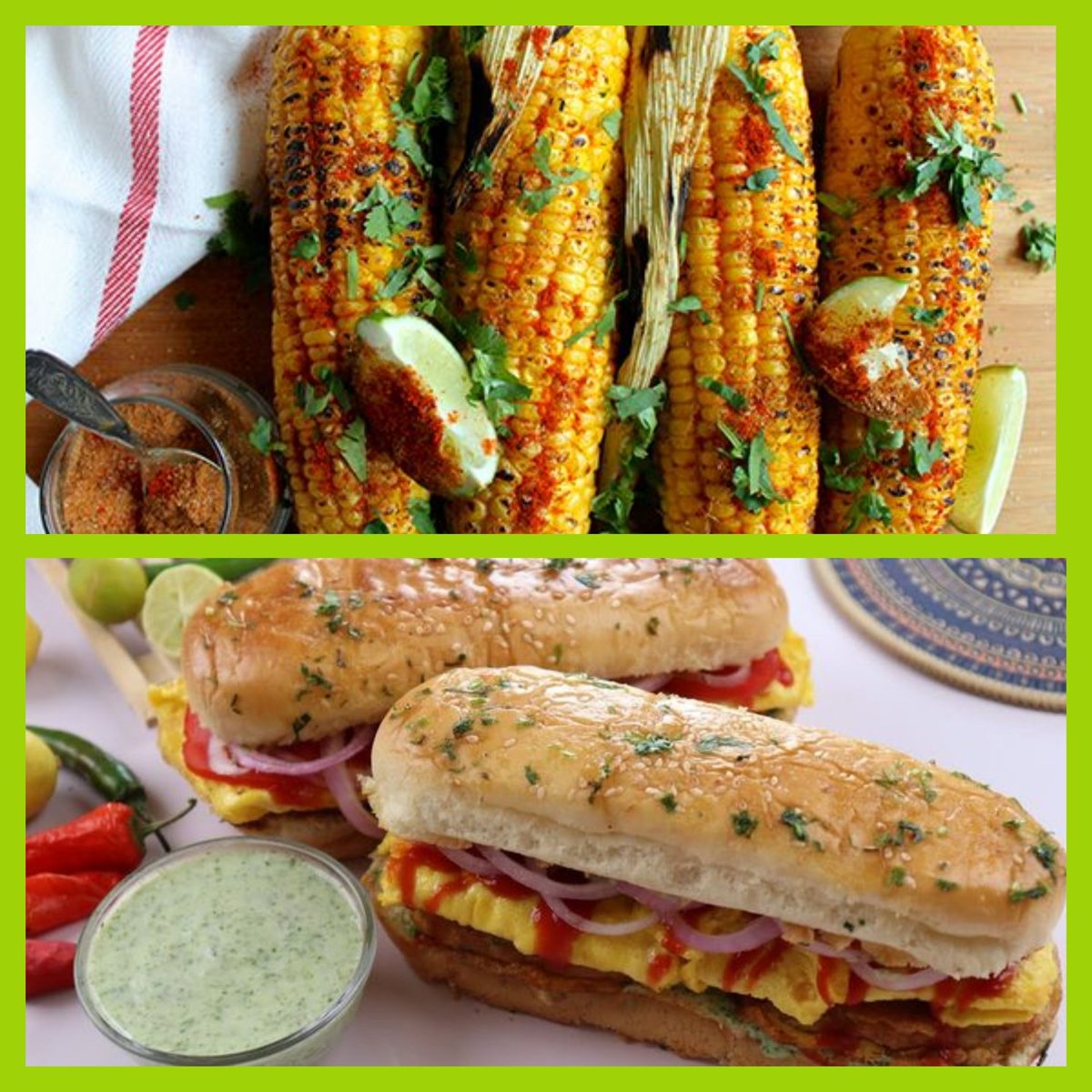 Hi pick one: 
challi sweetcorn or 
anday wala burger ?