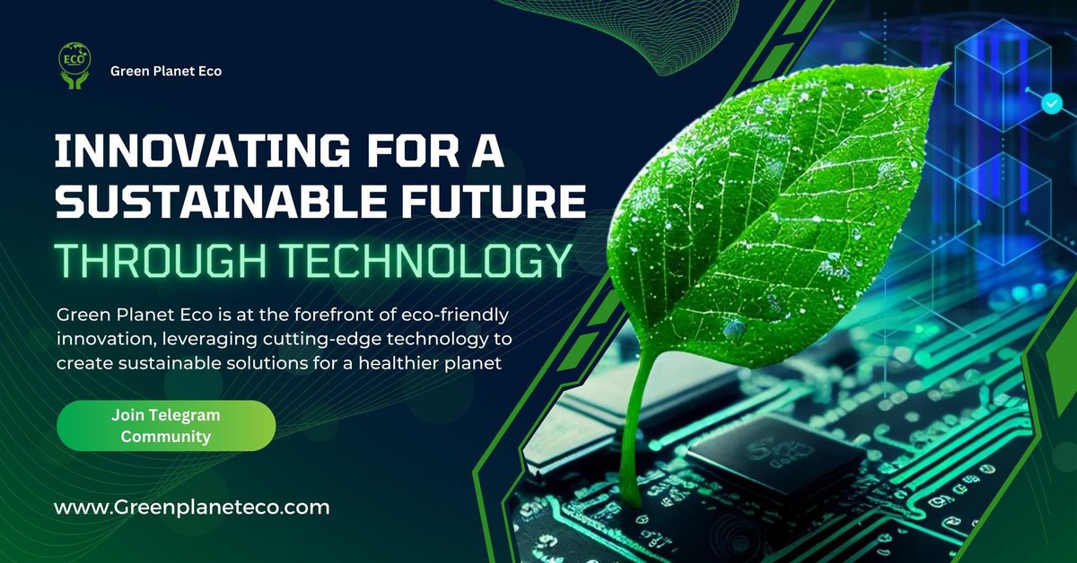 Harnessing tech for a greener world! 🌱 Excited to share our latest initiatives at Green Planet Eco. From renewable energy to waste reduction, join us on the journey towards sustainability! #GreenPlanetEco #SustainableTechnology #InnovateForFuture 🌍💡