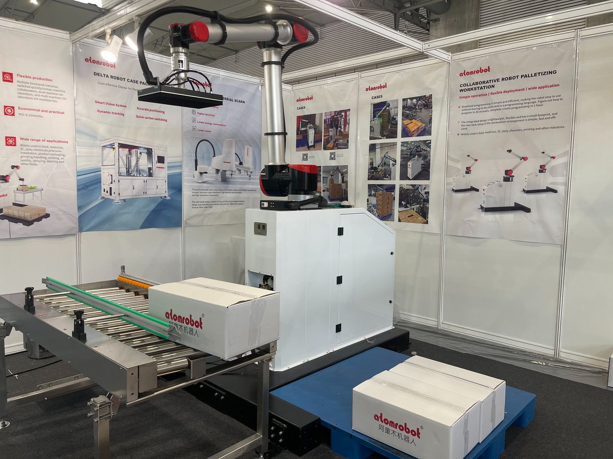 AtomRobots's tweet image. Stop by our booth to discover the robotic packaging solution
#Atomrobot booth no. D242-5, Hall 3, Fira Barcelona Gran Via #Hispack
#casepacking #pickandplace #palletizing #Robots