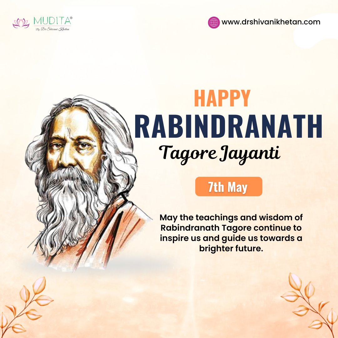 Reflecting on the #wisdom of #RabindranathTagore—his ideals of #humanity and universal brotherhood are more relevant today than ever. #RabindranathTagoreJayanti

#tagorephilosophy #tagorelegacy #celebratingtagore #indianpoetry #drshivanikhetan #mudita #experiencingjoy #sharingjoy