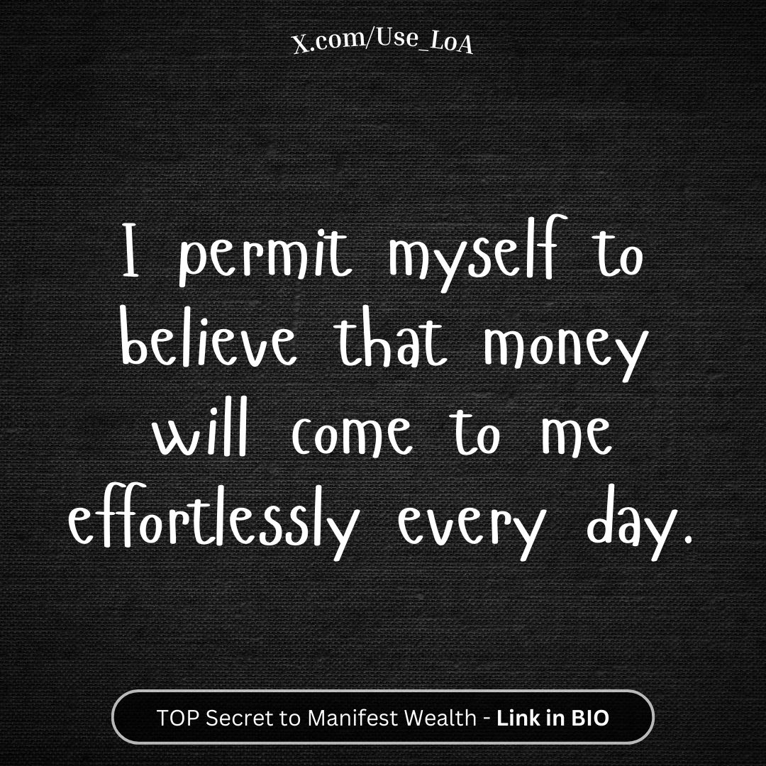 Just Permit yourself. 

#LoA #LawOfAttraction #FinancialSuccess #Affirmation #quoteoftheday