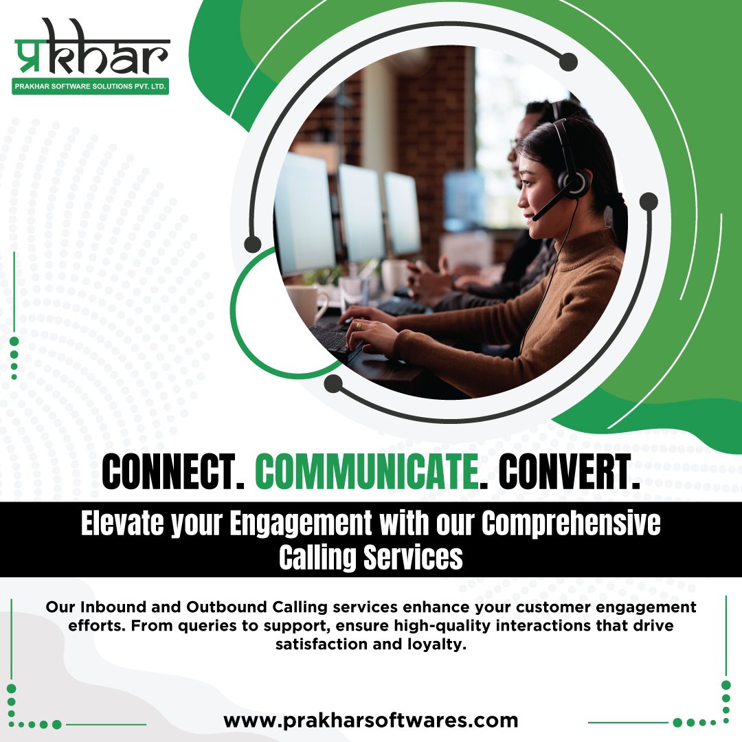 Enhance customer engagement with our inbound and outbound calling services.

To know more: prakharsoftwares.co
Reach out to us at: connect@prakharsoftwares.com
#customerengagement #inboundcalling #outboundcalling #customersupport #customerservice #callcenter #prakharsoftwares