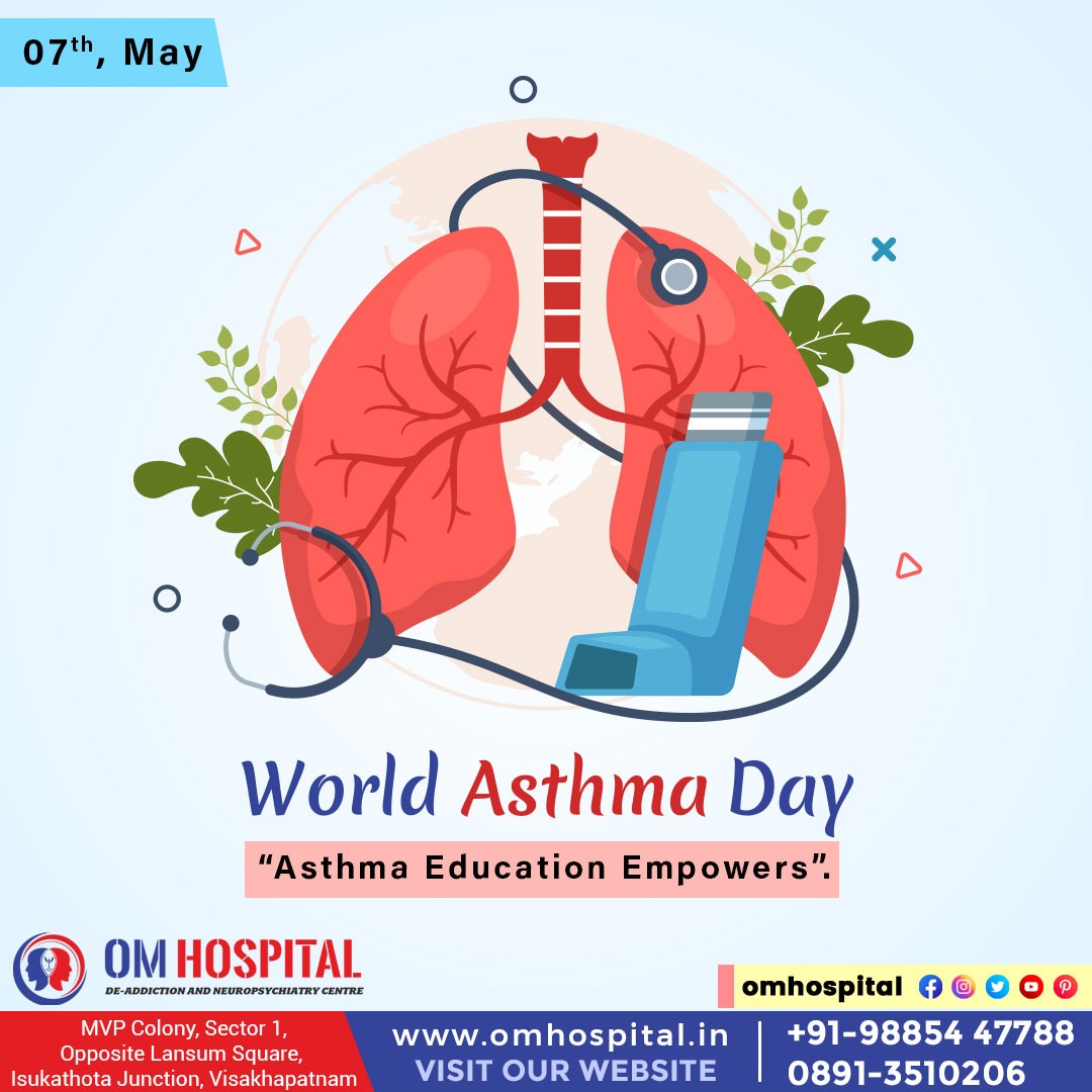 WORLD ASTHMA DAY

'Asthma Education Empowers'.

Om hospital is a Centre for Deaddiction and Neuropsychiatry. 

#postpartumsupport #DepressionAndAnxietyAwareness #signsofdepression #depressiontest #aboutmentalhealth #alcoholdeaddictiontablet #mentalhealthawareness