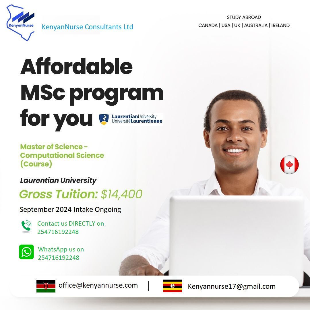 Pay as low as $14,400 for a Masters in Canada🇨🇦

Program title: Master of Science- Computational Science

School: Laurentian University
Minimum GPA: 70%
Duration: 2 Years

📌Comment 'Interested' if you qualify and we would let you know how to get started.