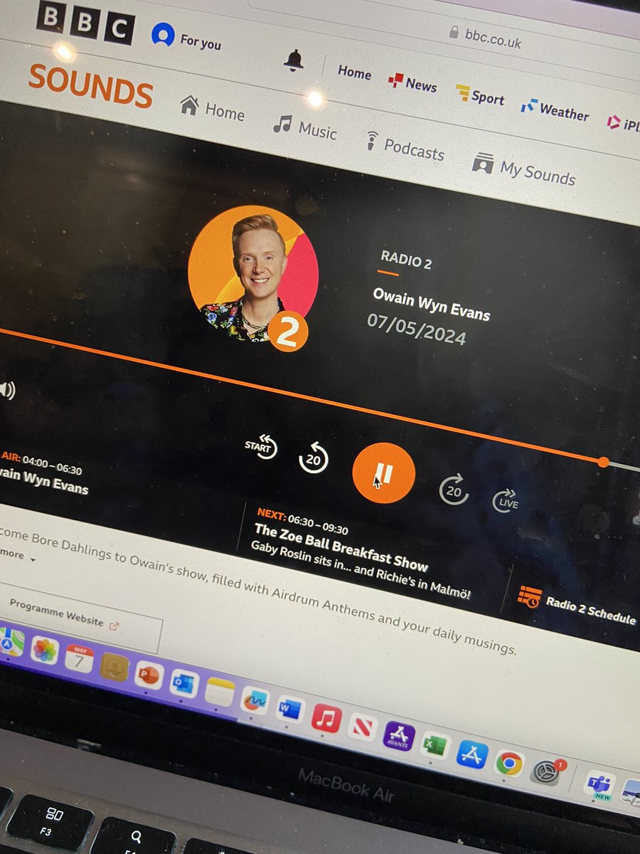 Thank you @OwainWynEvans for playing ‘My Sweet Lord’ with my #PauseforThought @BBCRadio2 this morning ❤️ #Soundtracktomylife