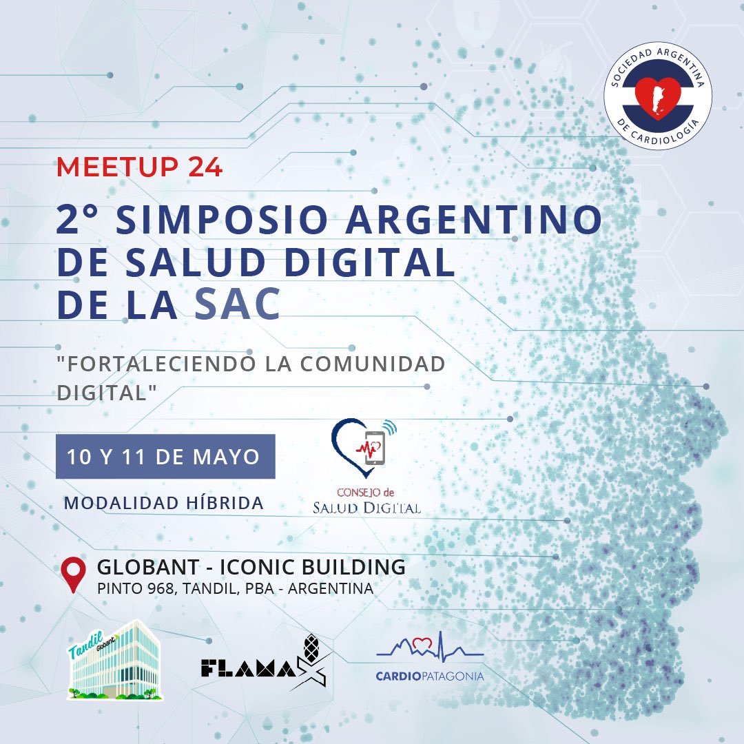 Los esperamos en el próximos Simposio de Salud Digital @SAC_54 @saluddigitalsac Agradecido por la invitación y la oportunidad de contar lo que aprendímos sobre la Teleconsulta y los tips para tener impacto en el paciente, en los 8 años de experiencia en pcia de Santa Cruz