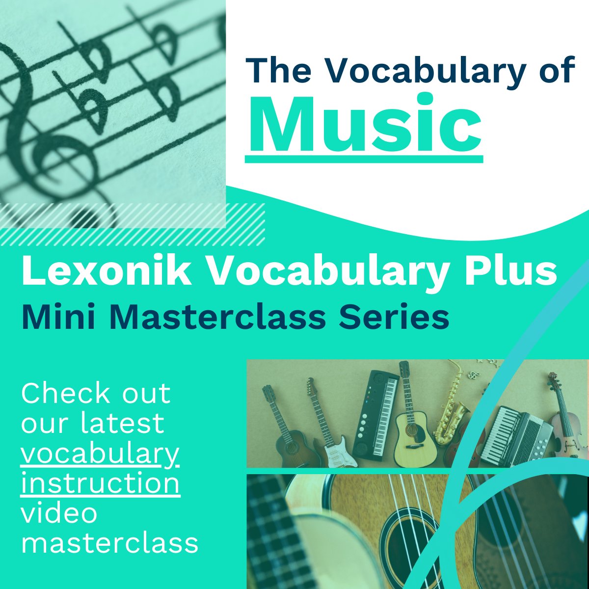 New Mini Masterclass out now!🤩 This one is for all the Music teachers focused on the vocabulary of your subject📖 This is one of 15 mini masterclasses and is free for the next 2 weeks📆 Watch our Music masterclass now➡️ lexonik.co.uk/vocabulary-min… #edutwitter #literacy