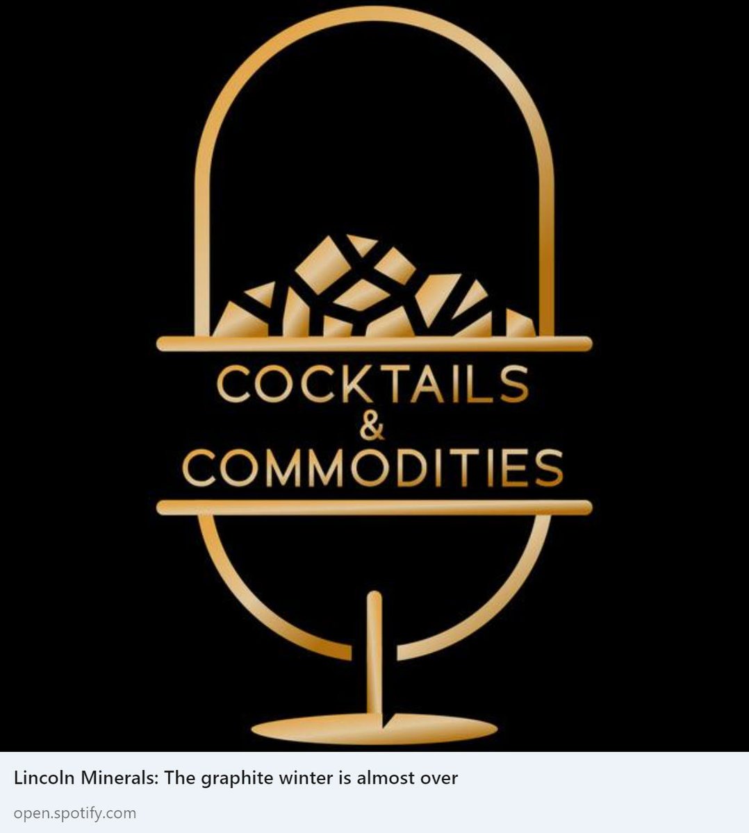 🎧 Tune into the latest episode of @Cktails_commods featuring our own Julian Babarczy. Discover why the #graphite market is poised for a rebound and why now is the time to focus on long-term opportunities in this sector. 🔗 Listen now on @Spotify or @ApplePodcasts and let us