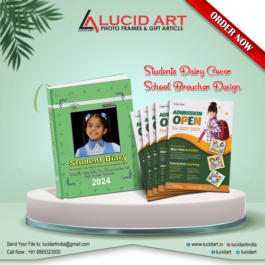 🖼️ Lucid Art's Photo🎁

Order now for:

Student Diary Covers
School Brochure Designs

📧 Send your files to: lucidartindia@gmail.com
📞 Call now: +91 9895323000
🌐 Visit our website: lucidart.in

 #LucidArt #PhotoFrames #StudentDiary #SchoolBrochure #OrderNow
