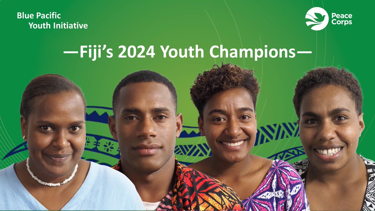 🇺🇸👏🇫🇯 Congratulations and best wishes to @PeaceCorps Fiji's and @usaidpacificisl's Blue Pacific Youth Champions Ro Vatiseva Vakasoroivalu, Lisi Baba, Sailosi Tamanivalu, and Mereani Yabaki! They will embark on a year-long leadership academy focused on climate adaptation and…