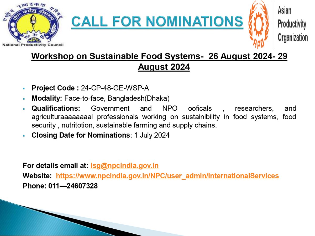 Workshop on Sustainable Food Systems