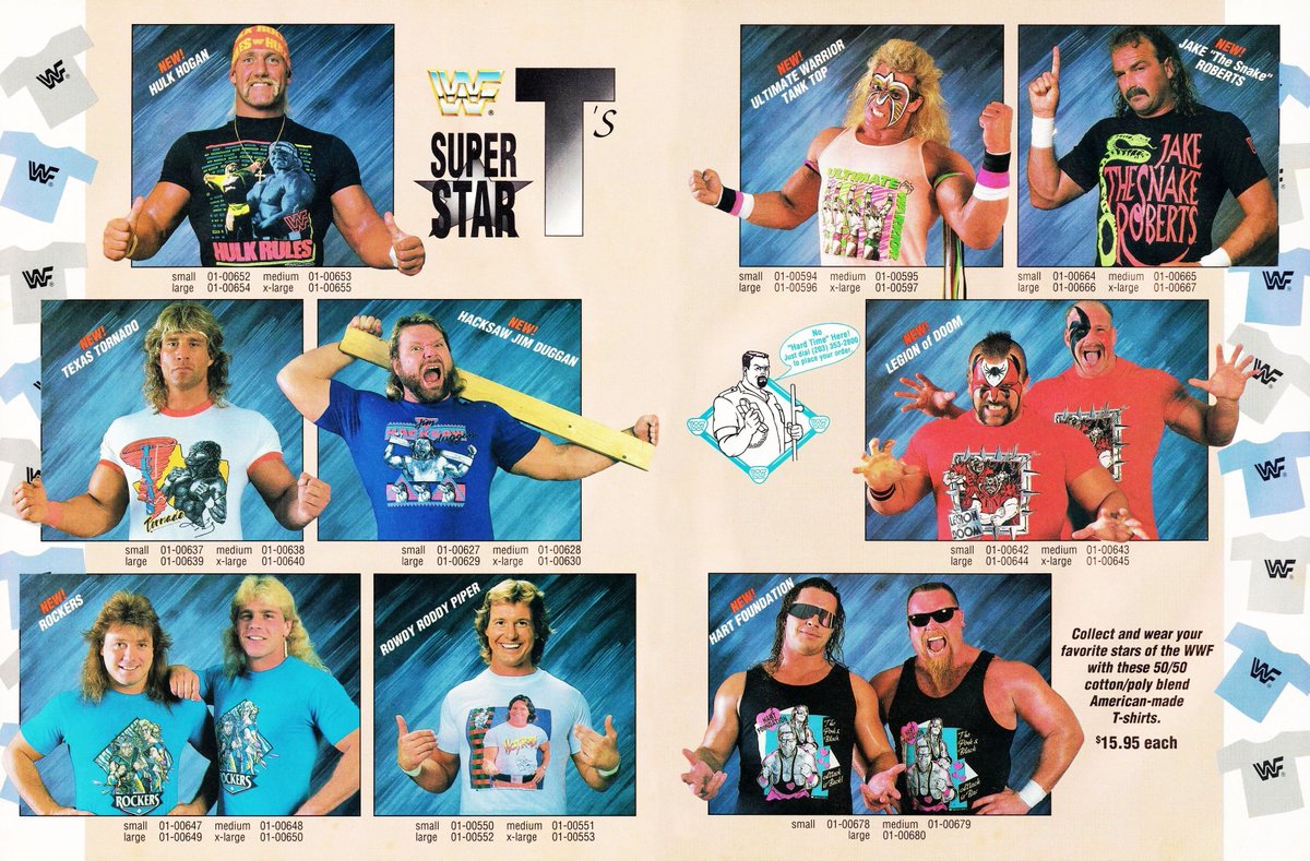 WWF Superstar T's! #WWF #WWE #Wrestling #HulkHogan #UltimateWarrior #JakeRoberts #TexasTornado #JimDuggan #LegionofDoom #TheRockers #RowdyRoddyPiper #HartFoundation