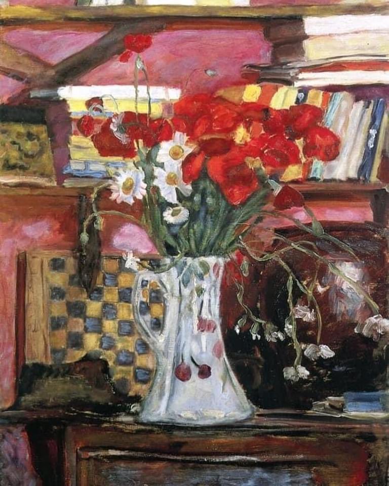 Pierre Bonnard 
Vase of Flowers and Checkers, 1912