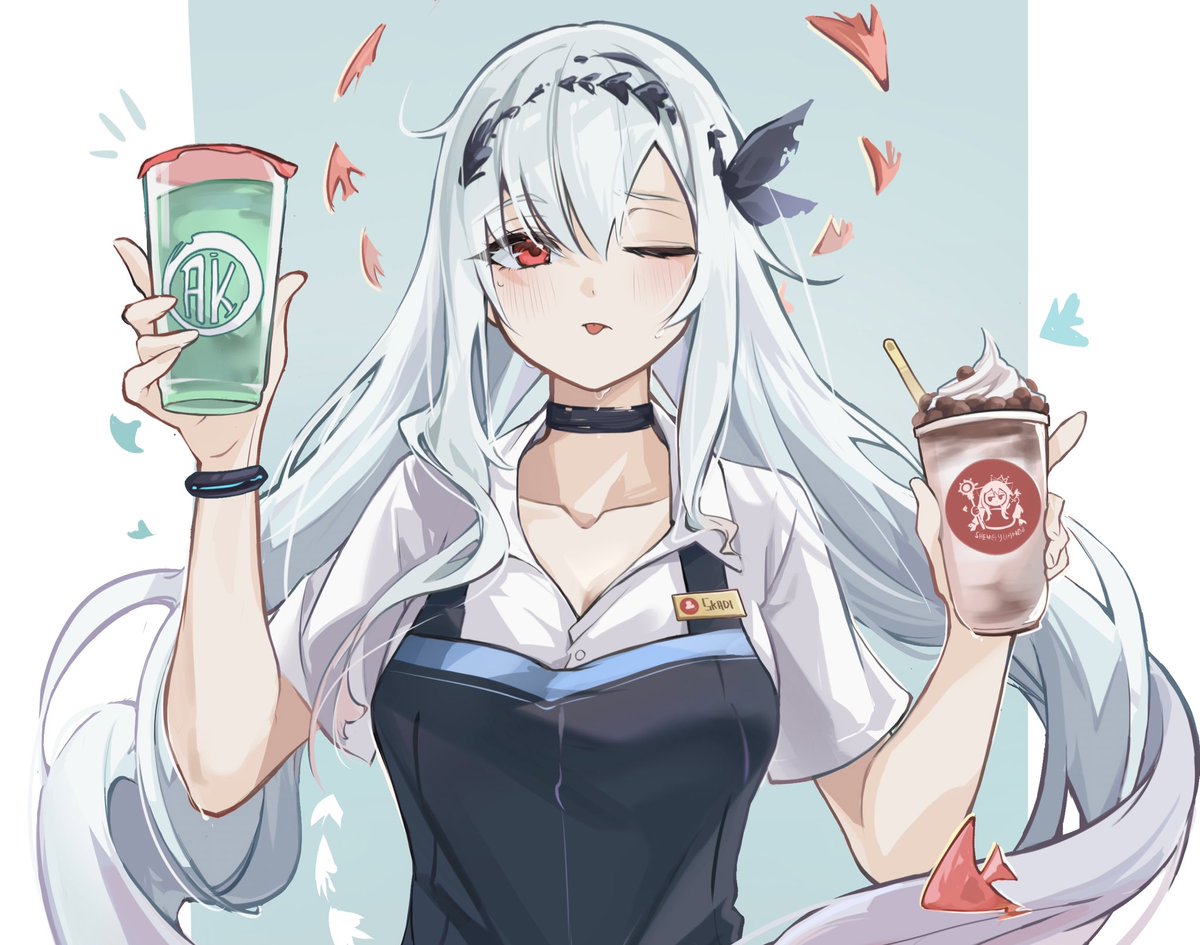 ShengYuan03's tweet photo. "Dokutah, which drinks do you want?"

#Arknight #アークナイツ #スカジ https://t.co/frea77XRCd