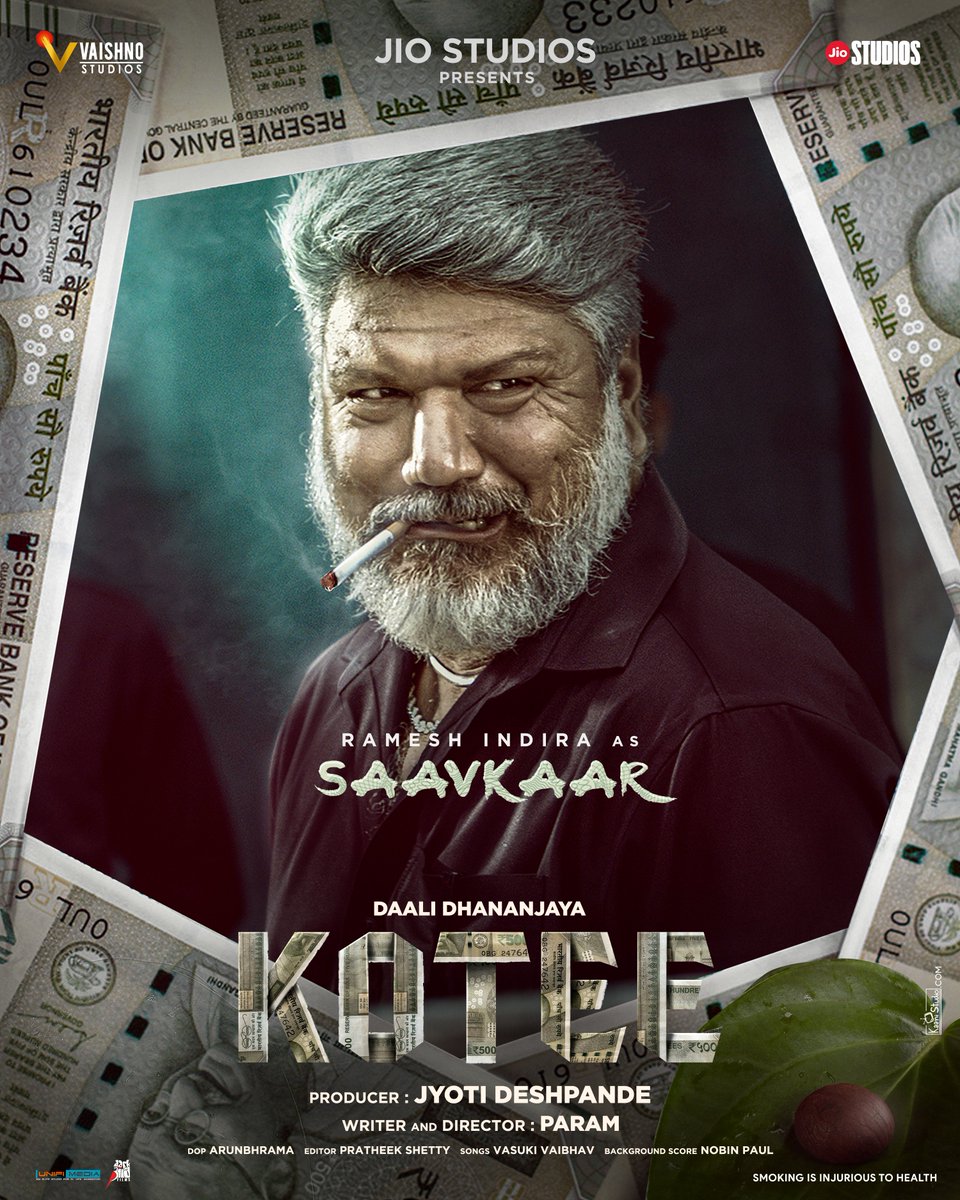 Get ready to meet the master strategist, with his piercing gaze filled with malice, the antagonist of Kotee 'Dinu Savkaar' on June 14th! #ಕೋಟಿ #KoteeMovie #JyotiDeshpande #JioStudios @vaishnostudios_ #Dhananjayaka #ParameshwarGundkal @Vasukivaibhav @nobinpaul @pratheek_dbf…