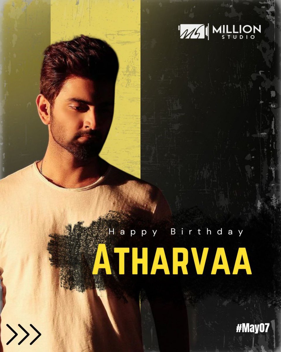 Team Million studio wishes actor @Atharvaamurali on his birthday 🎂🎉🎉 best wishes for his upcoming movies🎬 #atharvaa #atharvaafans🤗 #tamilactor #actormurali #hbdatharvaa