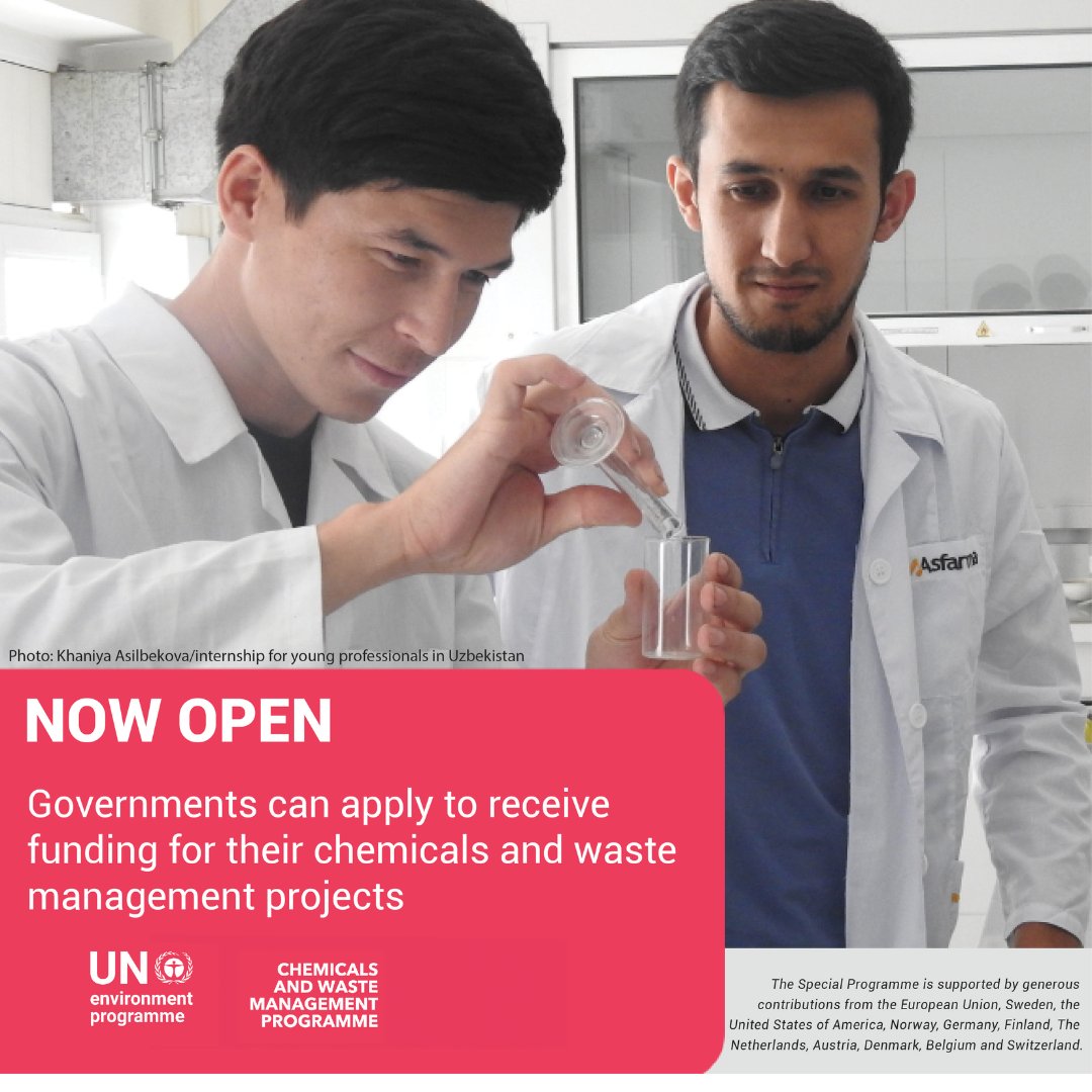 Chemicals have an important role in every aspect of society. However, if not properly handled, they can constitute a threat. UNEP's “Special Programme” fund, which helps qualifying nations manage such risks, is now accepting entries. Application info: unep.org/topics/chemica…