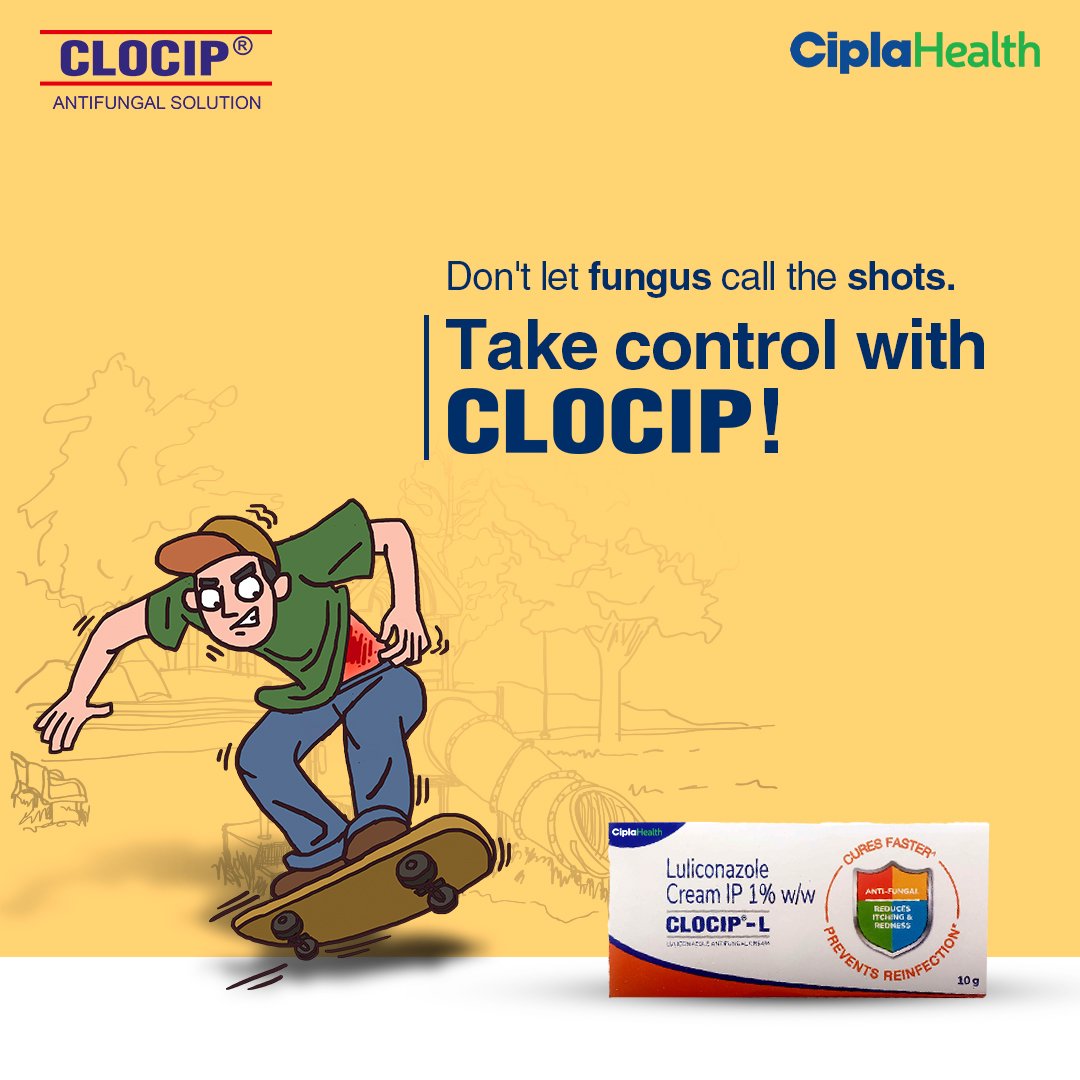 Stay on top of your game with Clocip L Cream, the ultimate Infection defense.​

​​​To know more visit-  clocip.com

#ZiddiKhujli #Ringworm #JockItch #AthletesFoot #Rashes #ModernSolution #Luliconazole #AntiFungalCream #CiplaHealth