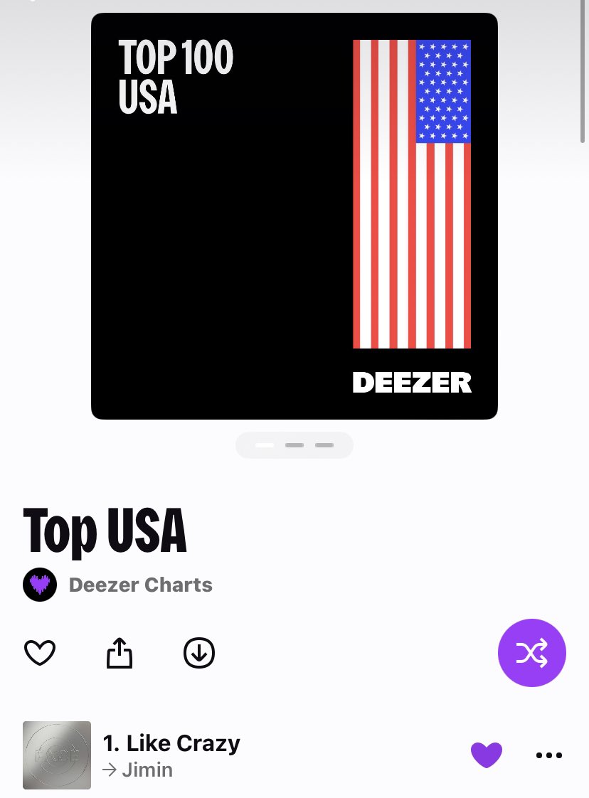 Deezer Top 100 USA (05/06)

#1 Like Crazy (=)🔥