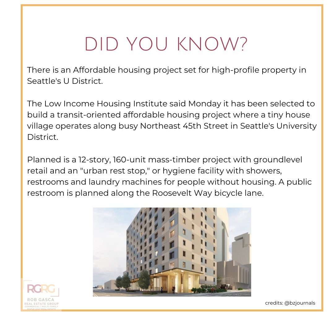 Did you know this about Seattle? 

#RGRG
#RealEstateNews 
#AffordableHousing
