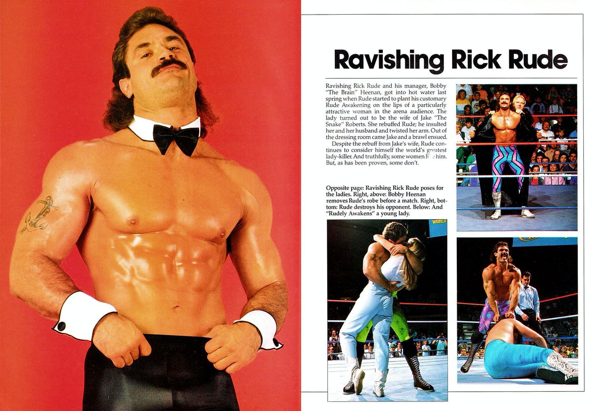 Profile of Ravishing Rick Rude from WWF Superstars III magazine published in 1988. 💋 #WWF #WWE #Wrestling #RickRude