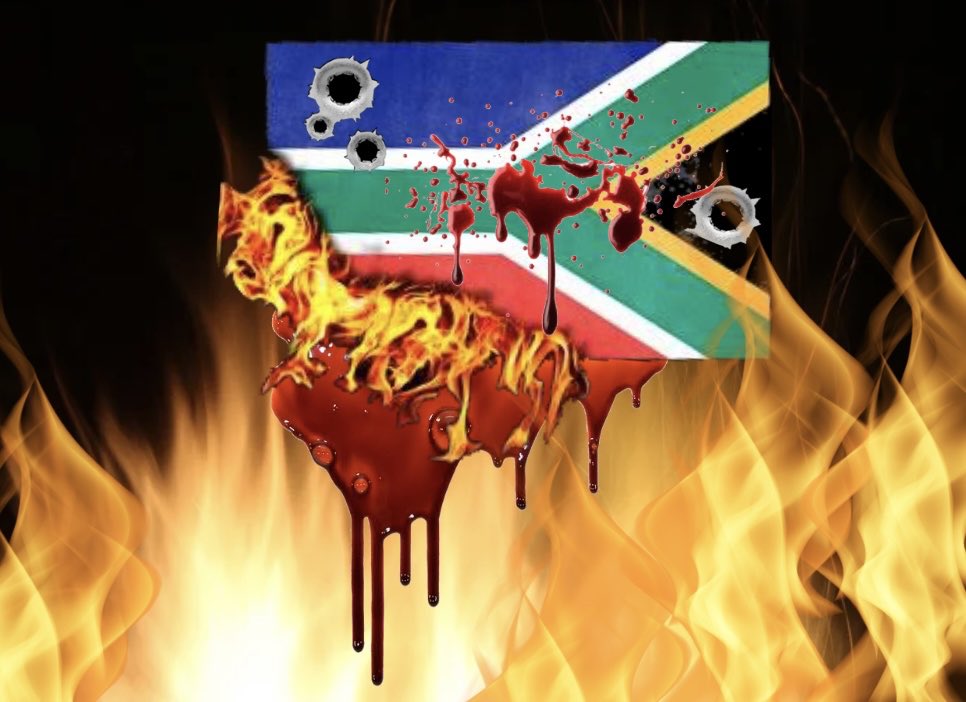 If I were the DA, I would have taken it further…the flag would look more like this…the blood of South Africans, bullet holes to represent gun violence metered out on innocent South Africans & more blood of every slaughtered innocent civilian under the ANC #TheANCTheDestroyers