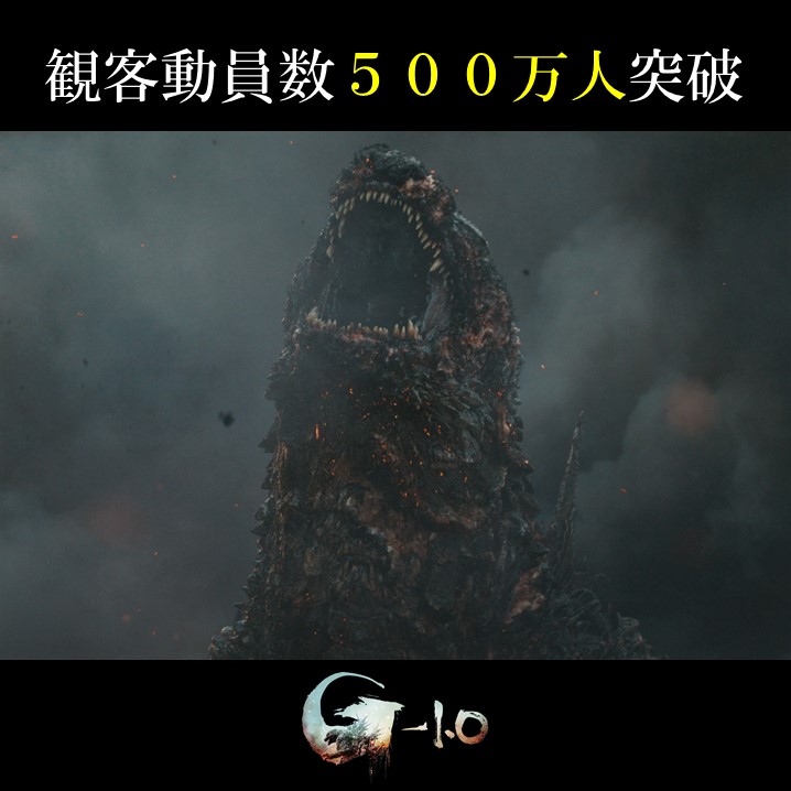 『ゴジラ-1.0』 観客動員数500万人を突破しました！ ありがとうございます！！ 5月6日までの186日間で、 興行収入：75.8億円、 観客動員：503万人 引き続き映画館でも上映中です！ #ゴジラマイナスワン #ゴジラ #GodzillaMinusOne ※ 興行収入・観客動員数は『ゴジラ-1.0／C』を含む