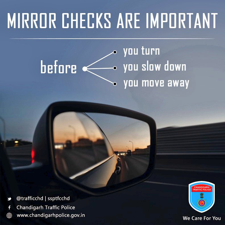 One glance can save your life!👀 With growing traffic, not using side mirrors can prove to be a foolish mistake. Be sure, be safe! #WeCareForYou