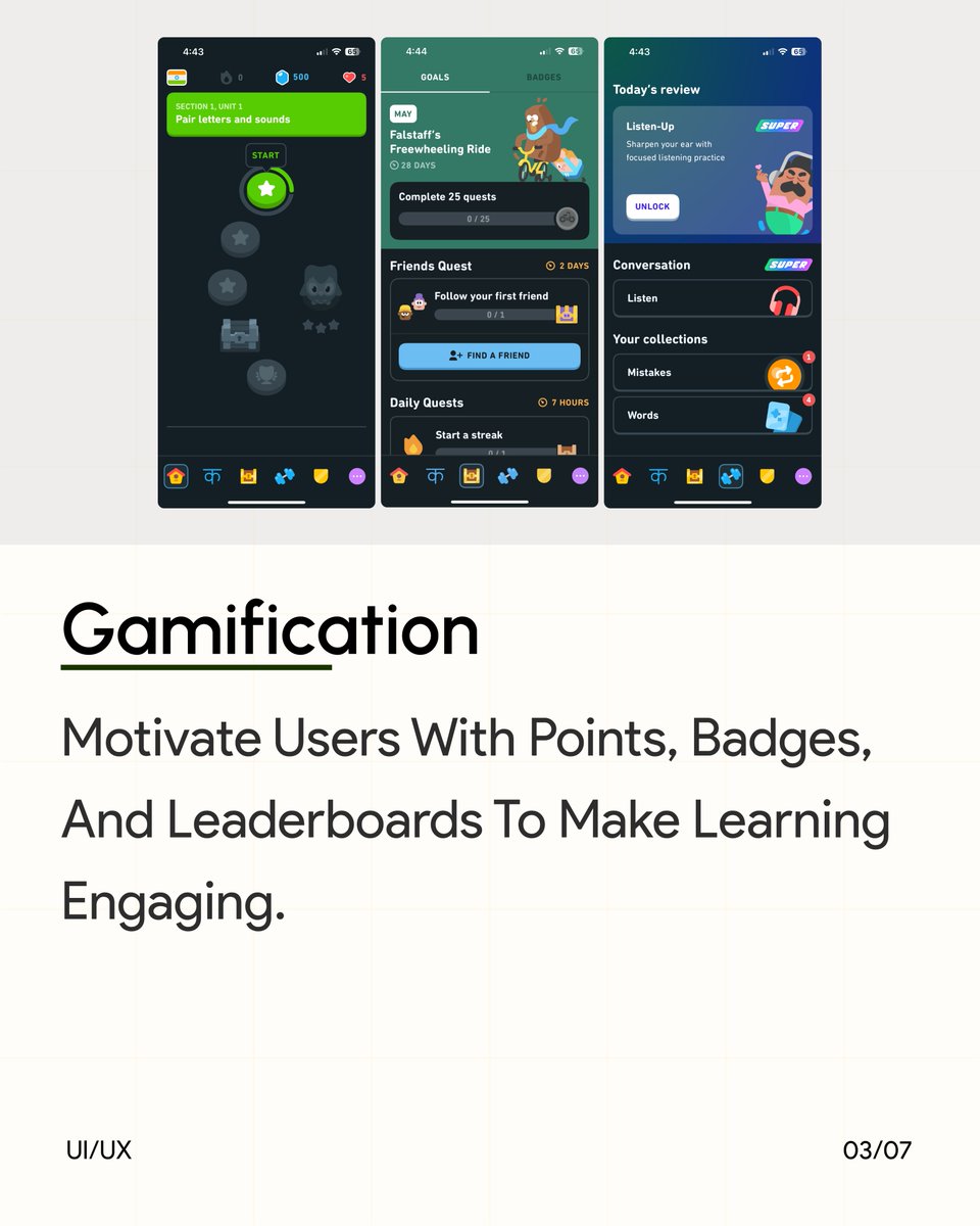 goprotoz's tweet image. The Revolution of UI/UX Design in EdTech📒

Hope you like this❤️

Comment your favorite EdTech UI/UX which you like the most✌

#uxinspiration #uiuxtip #interfacedesign #uitrends #industry #userexperience #designerthinking #designers #innovation #revolution #edtech #creativity