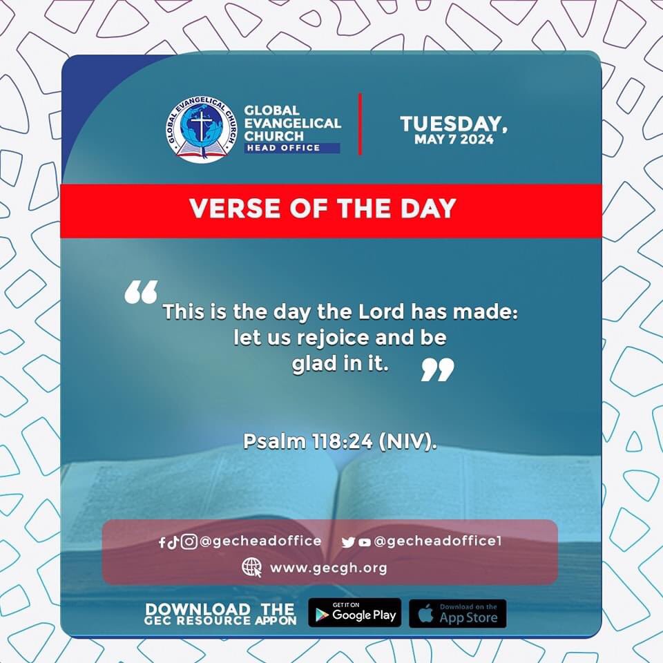 #verseoftheday: Tuesday 7th May 2024            #GEC #WeAreGEC #GEMM #GECMEDIA #HappyNewMonth #May #MonthOfAppreciation #mayday