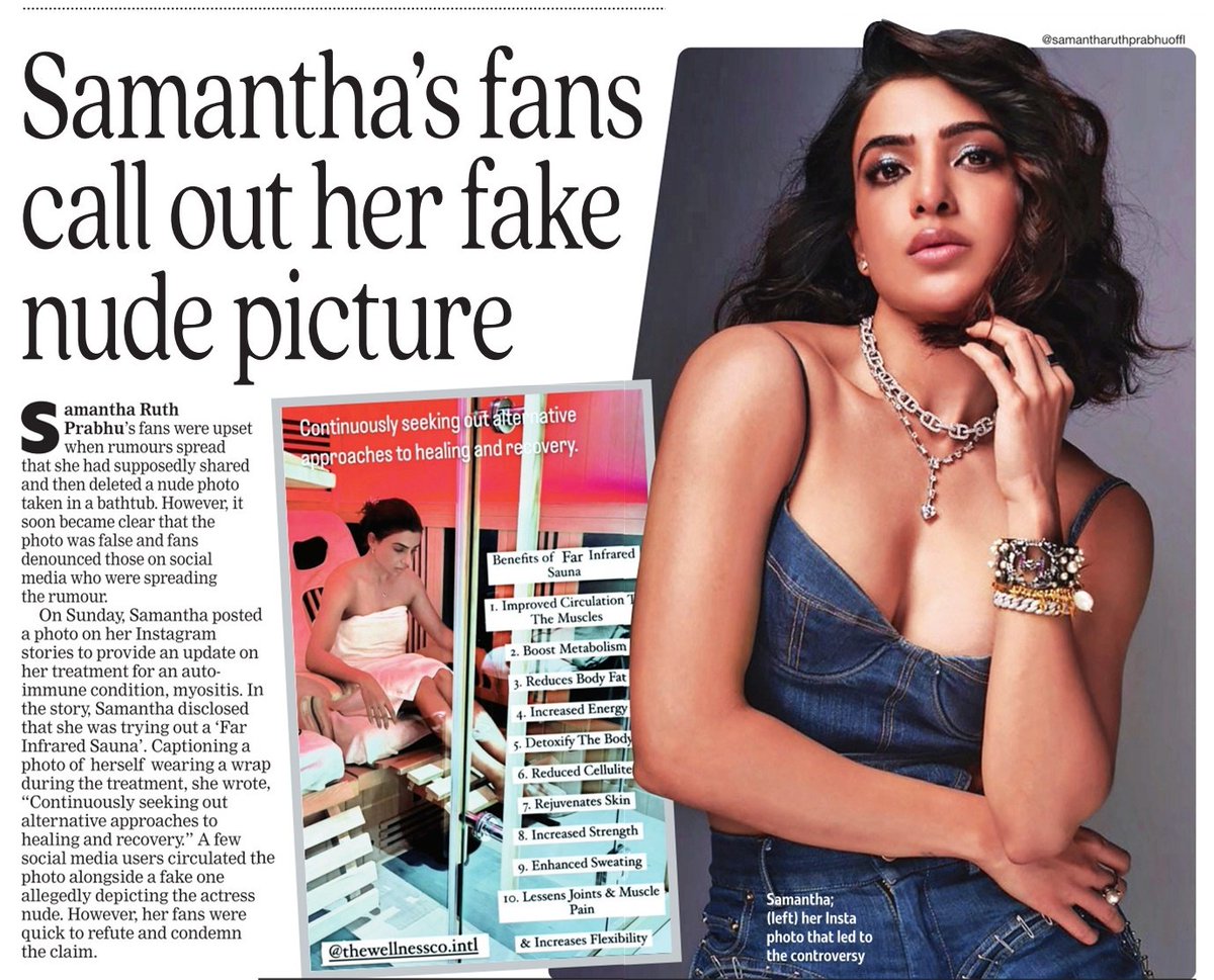 MovieBuzz on X: Samanthas fans call out her fake nude picture Samantha  t.cowG2J6wuDEt  X