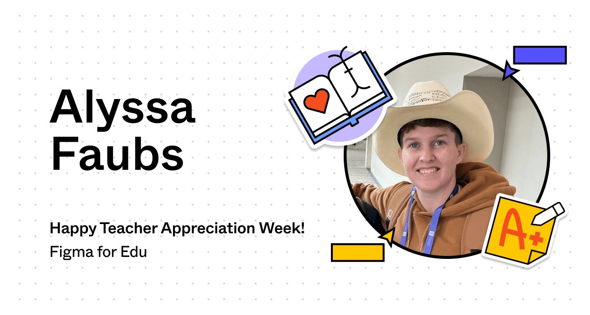 We're celebrating the amazing educators in the @Figma for Edu community for #TeacherAppreciationWeek 🎉Our first shout-out goes to Figma Superhero, @Farmerfaubs! 🦸🏻‍♀️Need someone to swoop in and save your lesson plans with style and flair? Look no further! With powers of…