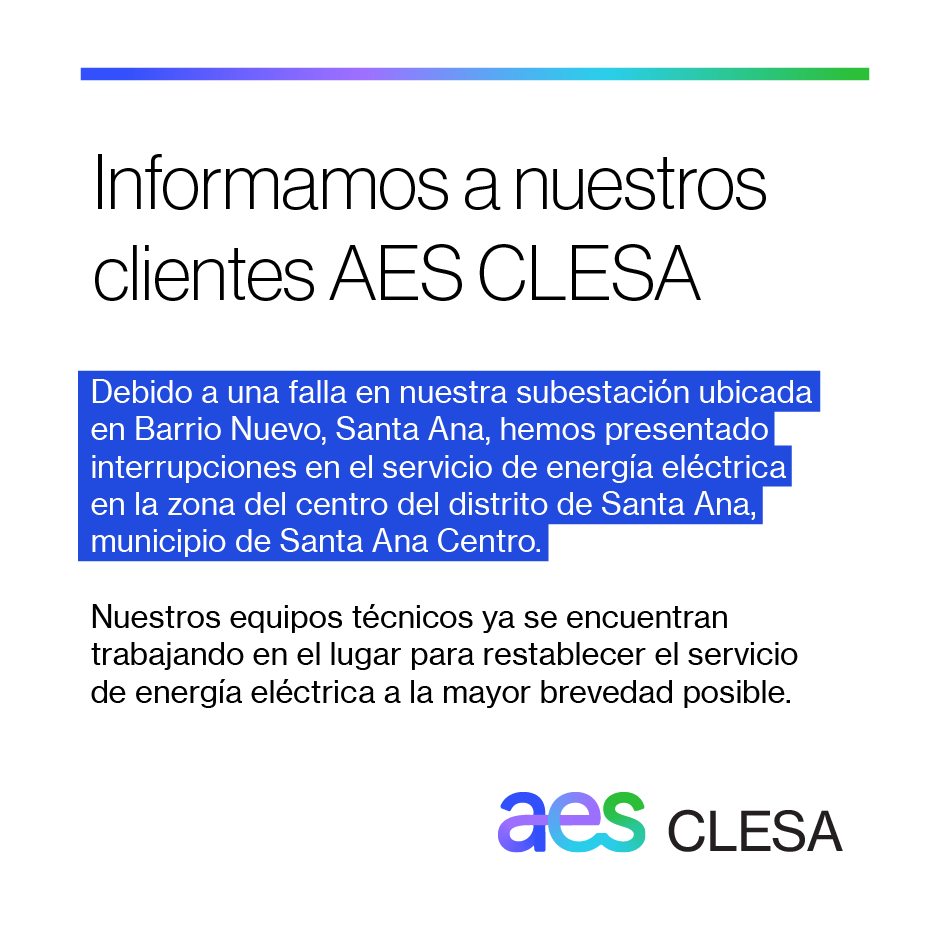 #Comunicado Informamos a nuestros clientes #AESCLESA