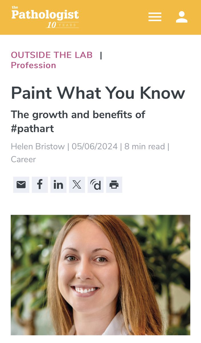 Thank you @pathologistmag for highlighting my #pathart 🎨 #WhiteCoatArtistry Many thanks to you all for your immense support 💙 #PathTwitter #PathX #medicalart #hobbies #beautyinbenign thepathologist.com/outside-the-la…