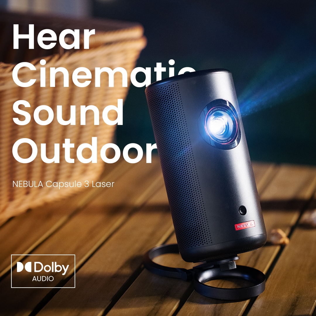 SeeNebula's tweet image. The 8W Dolby Digital Speaker delivers consistent audio performance for all your movies.
Check the link in bio to LEARN MORE about #NEBULACapsule 3 Laser.
#NEBULAbyANKER #NEBULAProjector #NEBULACapsule #ANKERProjector #SeeNEBULA #movietime #outdoorlife #movienight #can #popcorn