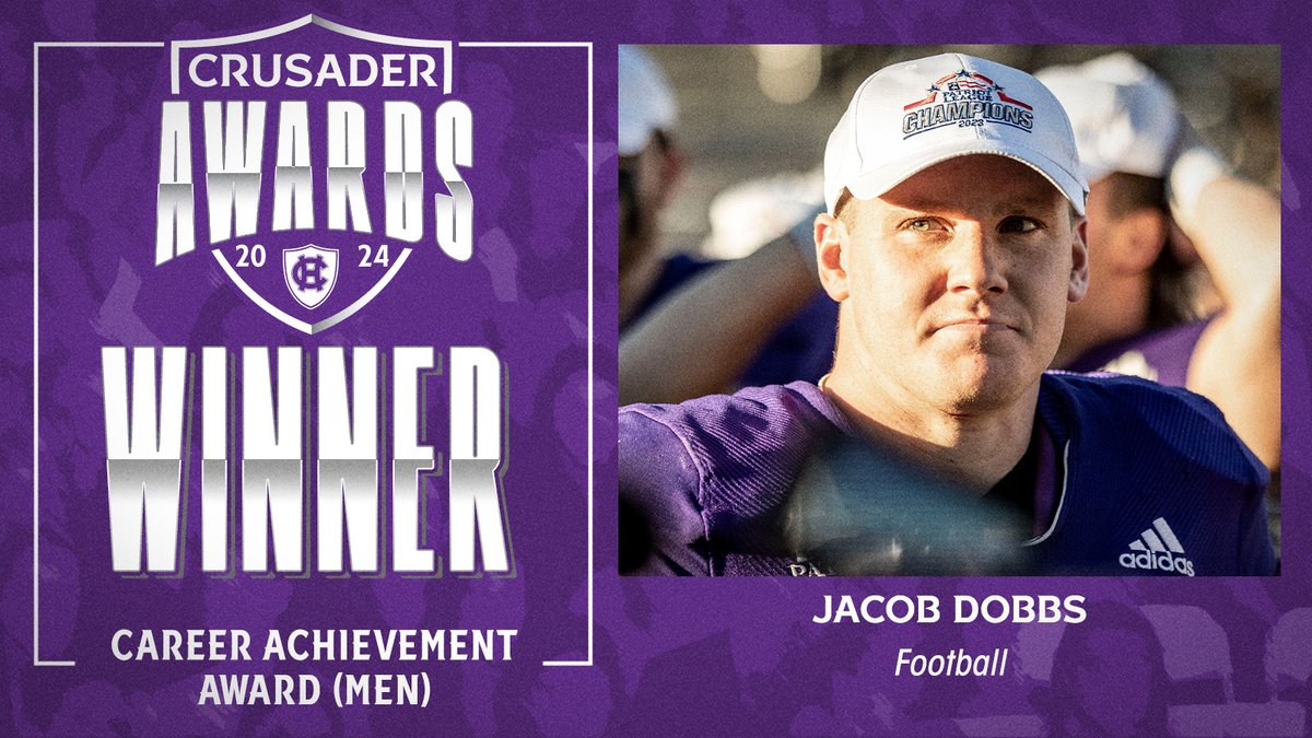 The next Crusader Award, for Male Career Achievement, is Jacob Dobbs of @HCrossFB! #GoCrossGo