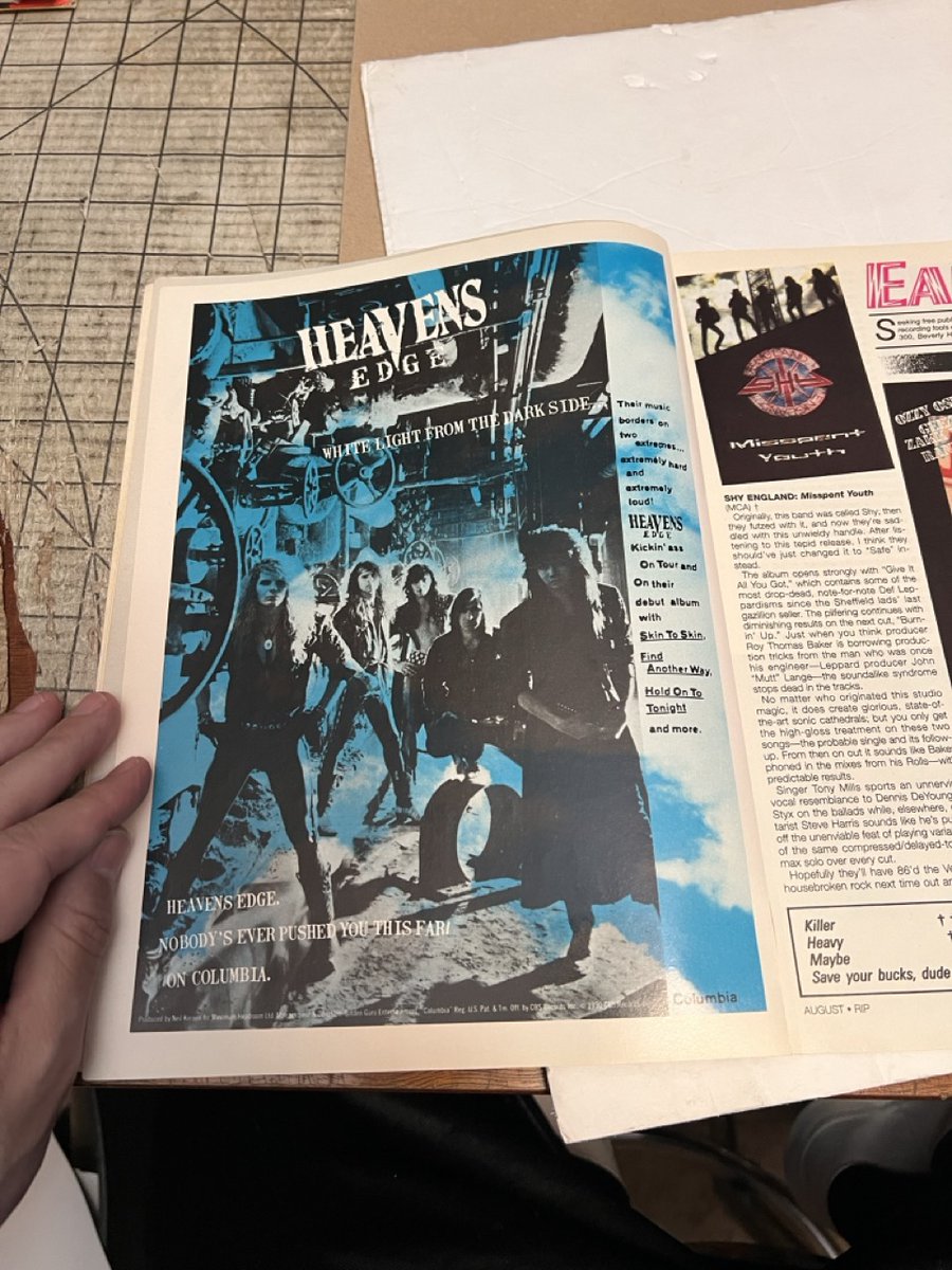 1990 ad for the debut album from #HeavensEdge. #hairmetal